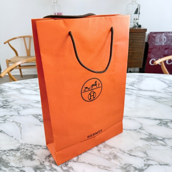 Hermes Other - Hermes Orange Paper Shopping Bag 16.5x11x4 Authentic Luxury Boutique